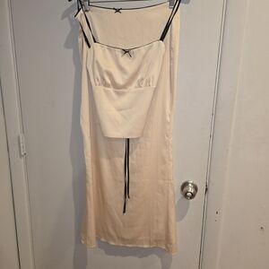 Edikted Cream Skirt Set L Nwt